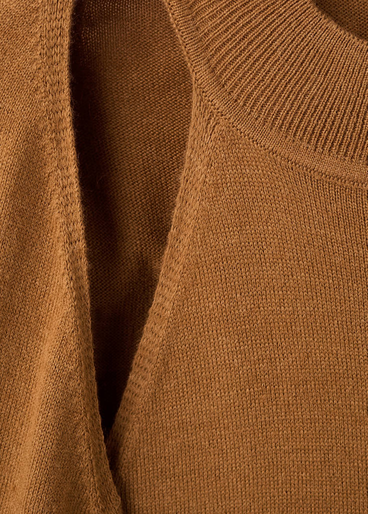 Sweater with cardigan-style detailing — Medium Brown