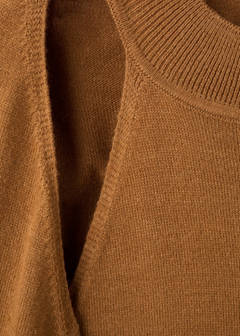 Sweater with cardigan-style detailing — Medium Brown 6