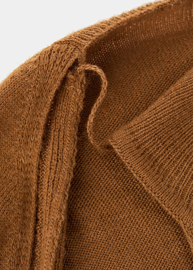 Sweater with cardigan-style detailing — Medium Brown