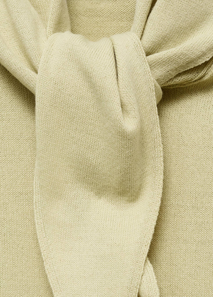 Short-sleeved sweater with scarf — Pastel Green