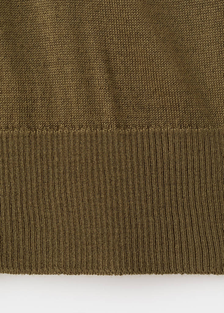 Turtleneck sweater with knot — Olive Green