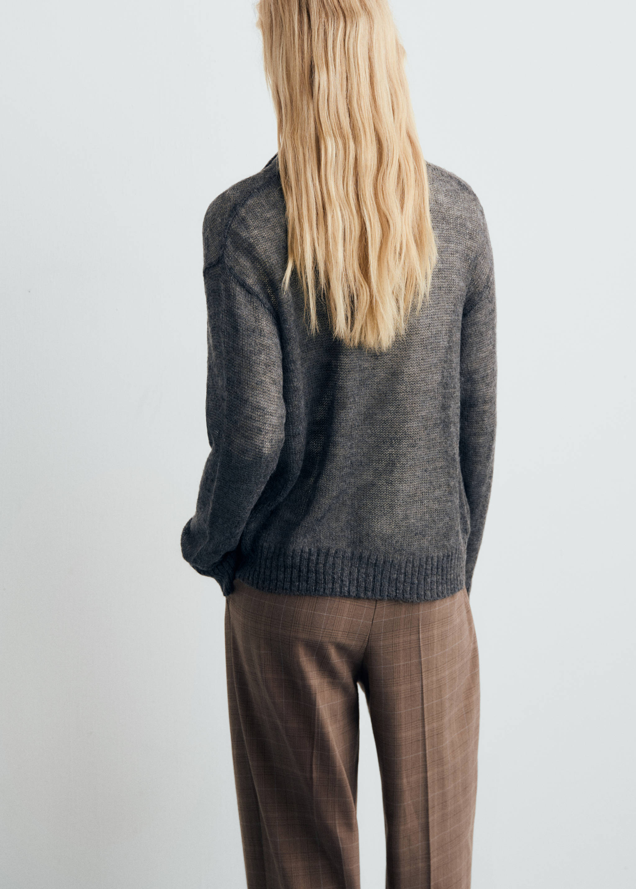 Svetr s košilovým límečkem poloprůhledný - Zadní strana zboží