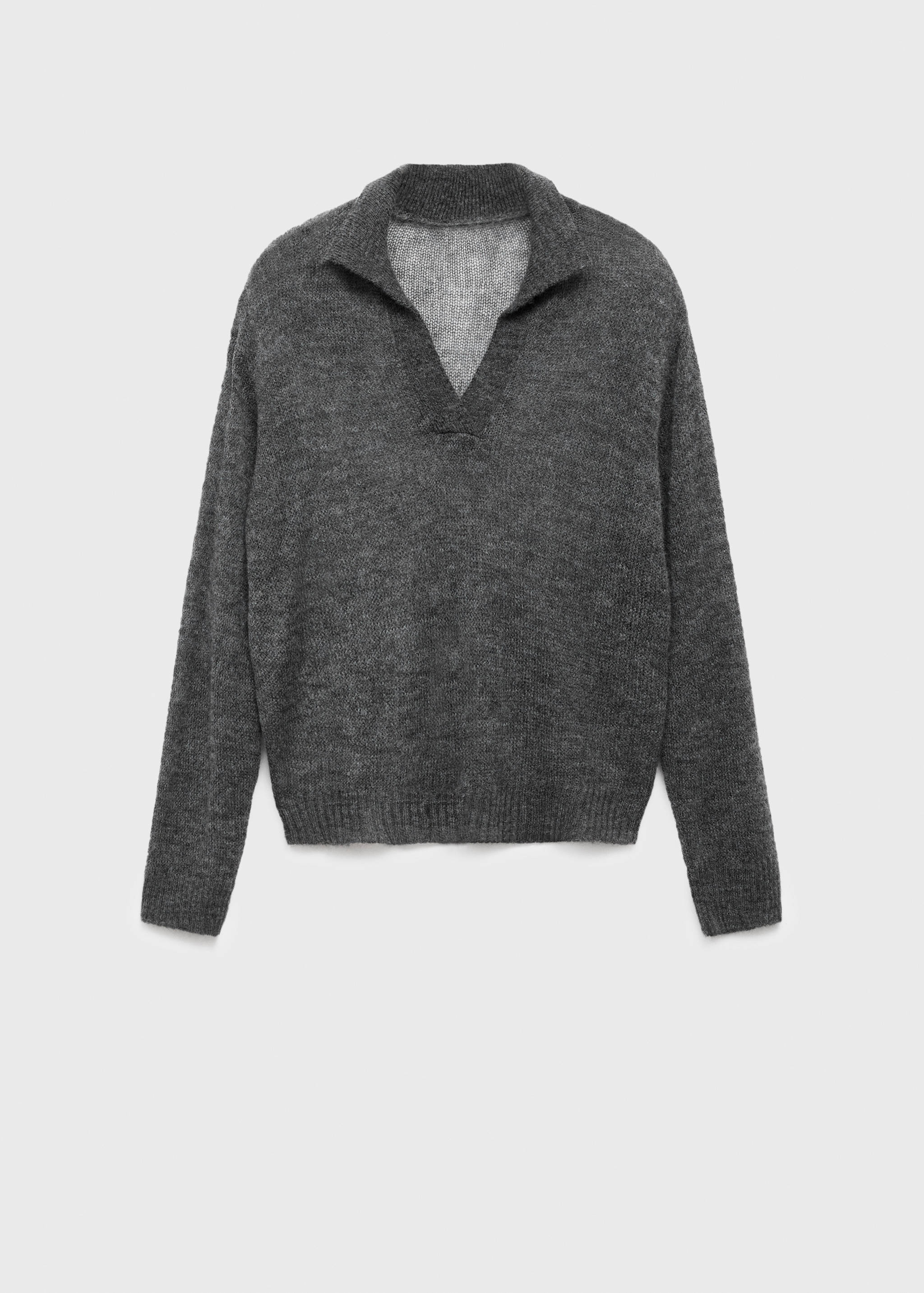 Prześwitujący sweter z kołnierzem koszulowym - Artykuł bez modela/modelki