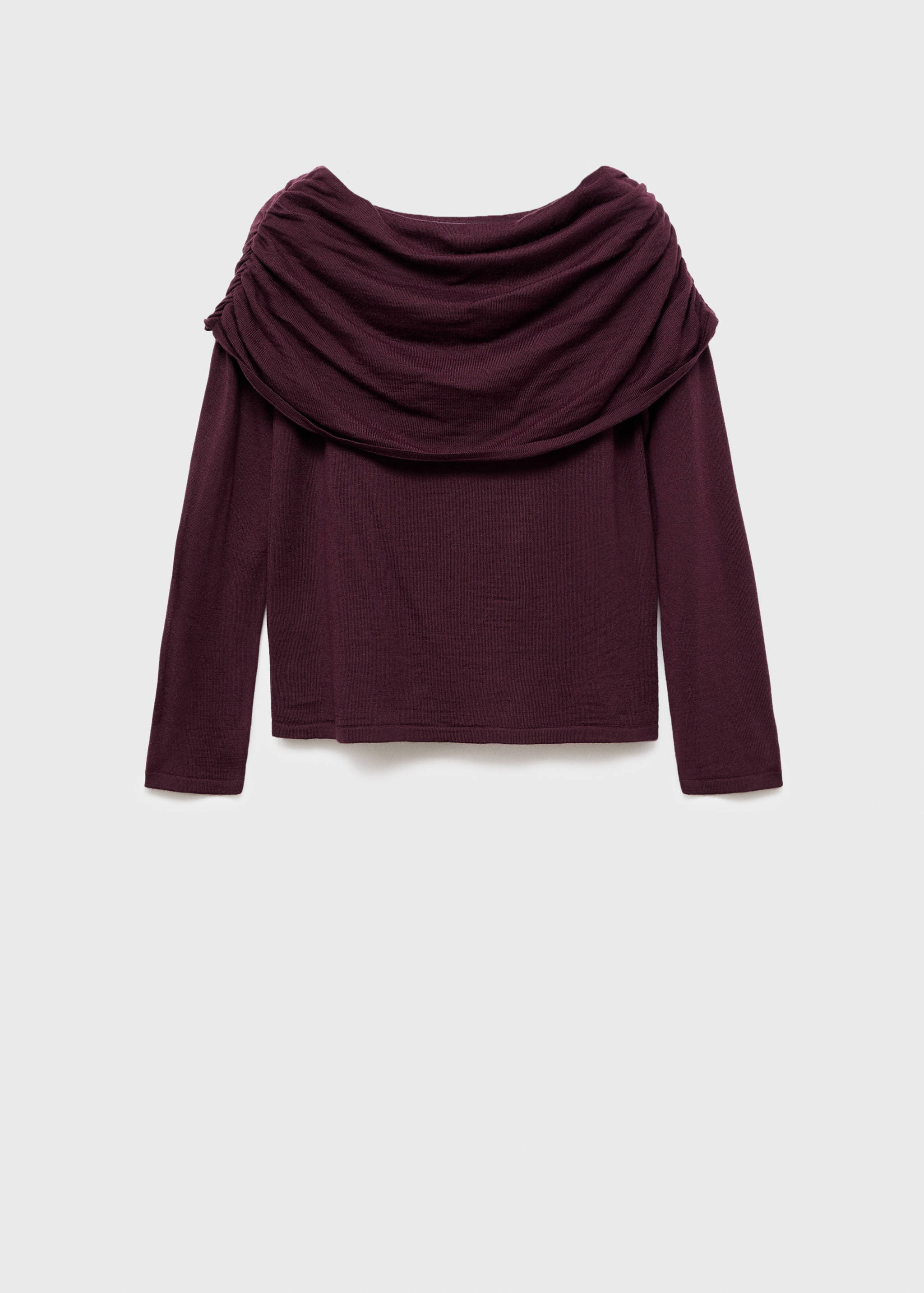 Fitted sweater with draped neckline - Article without model