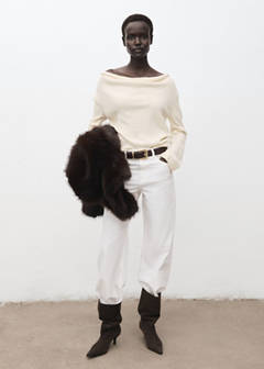 Draped-neck sweater — Ecru 2