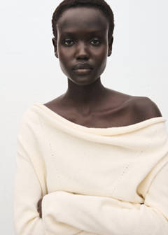 Draped-neck sweater — Ecru 4