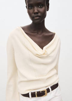 Draped-neck sweater — Ecru 5