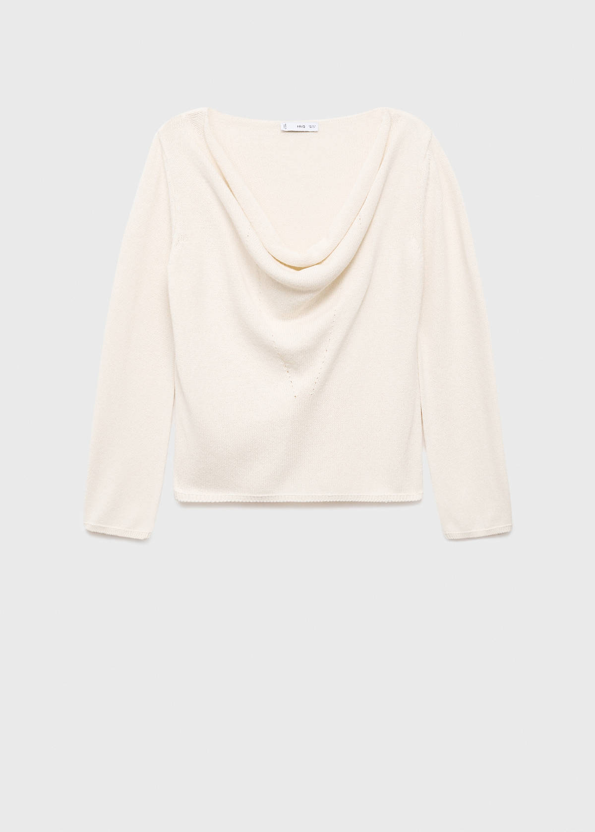 Draped-neck sweater — Ecru