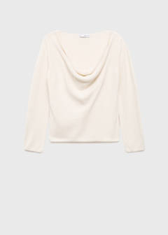 Draped-neck sweater — Ecru 6