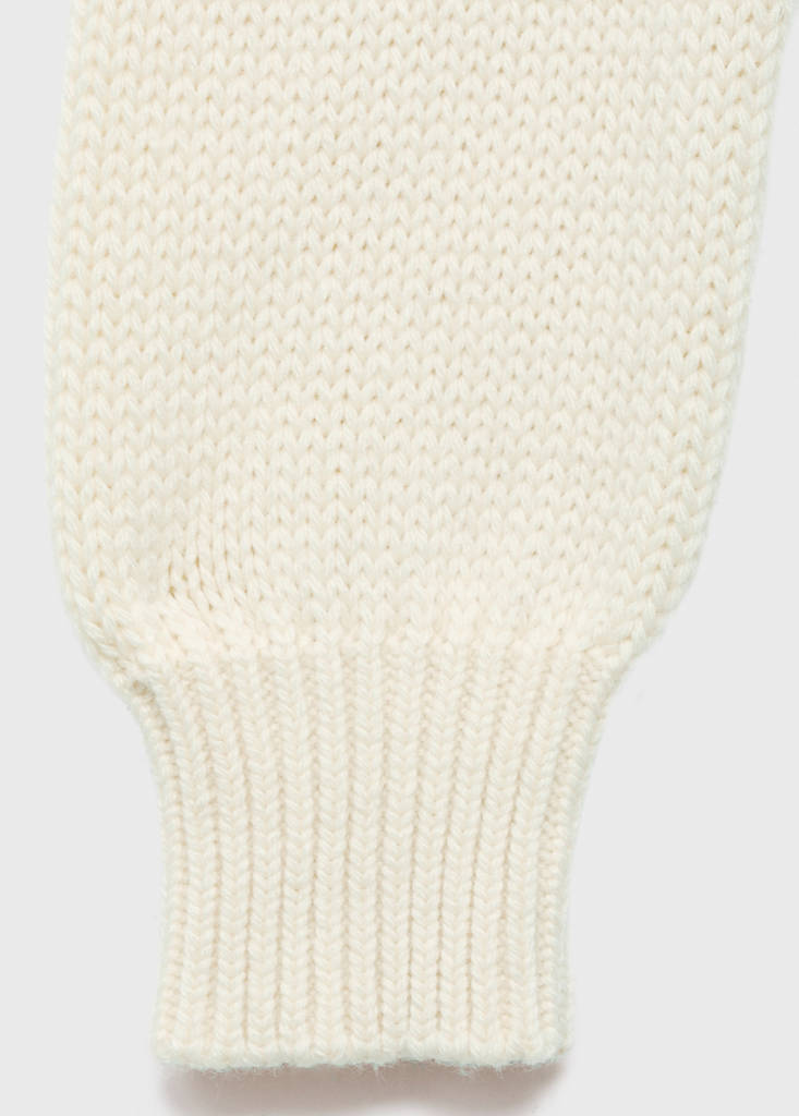 Knitted sweater with tie slits — Ecru