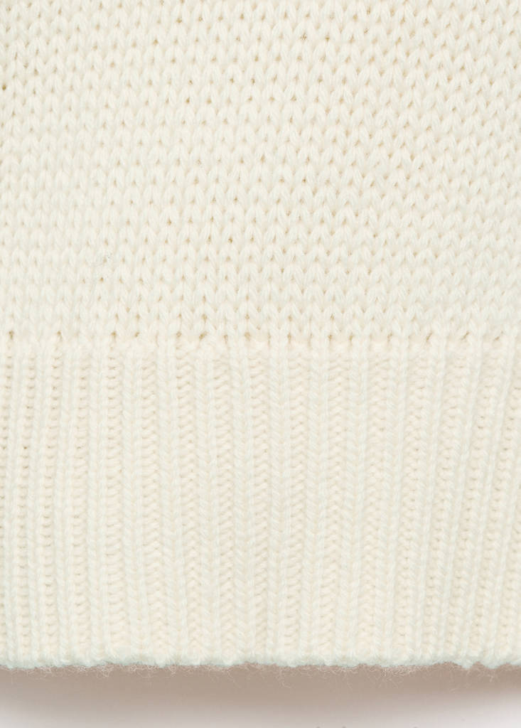 Knitted sweater with tie slits — Ecru