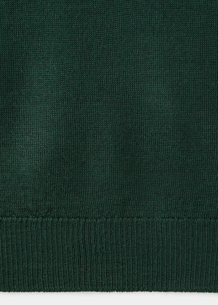 Knitted sweater with draped neck — Dark Green