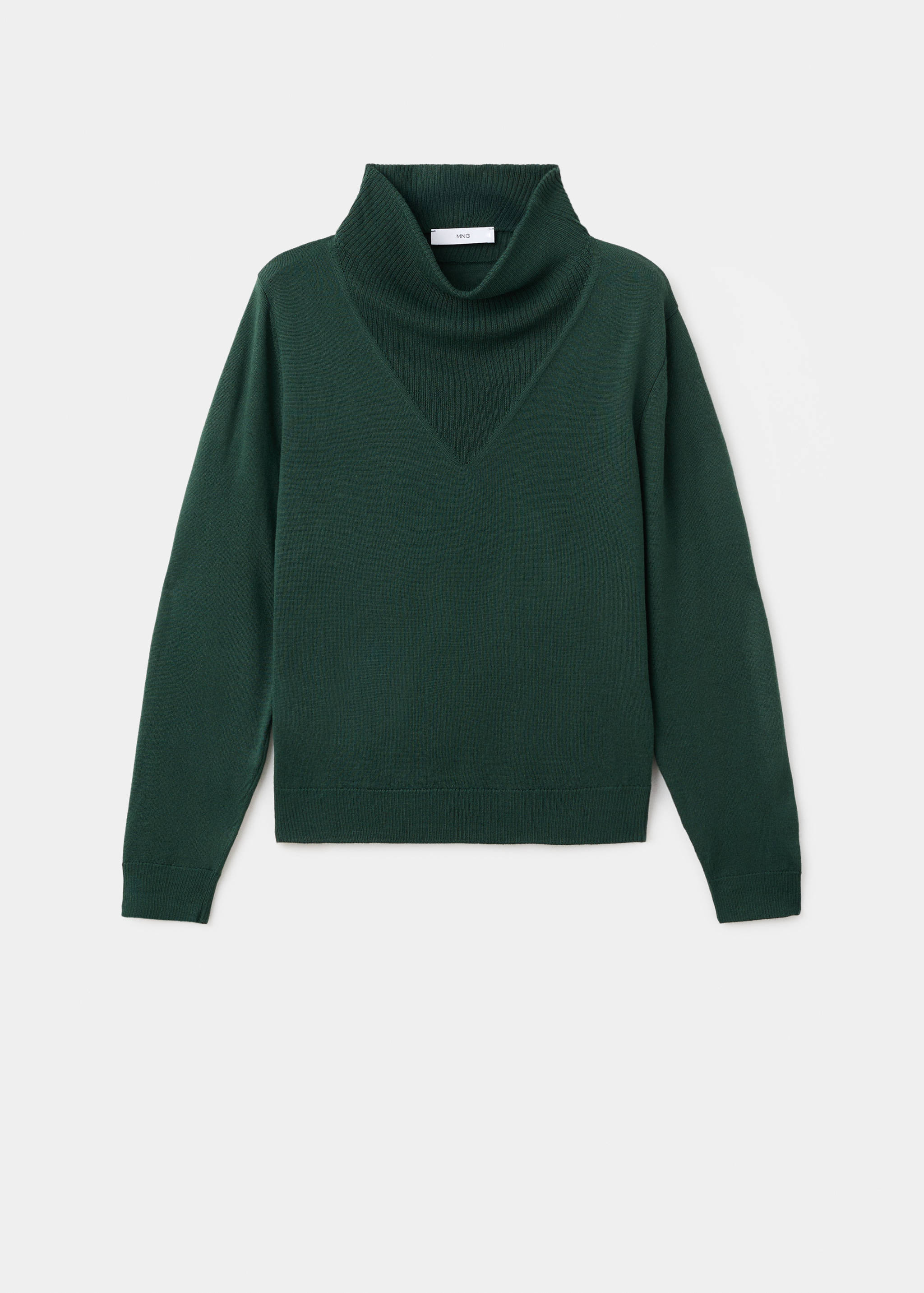Knitted sweater with draped neck - Article without model