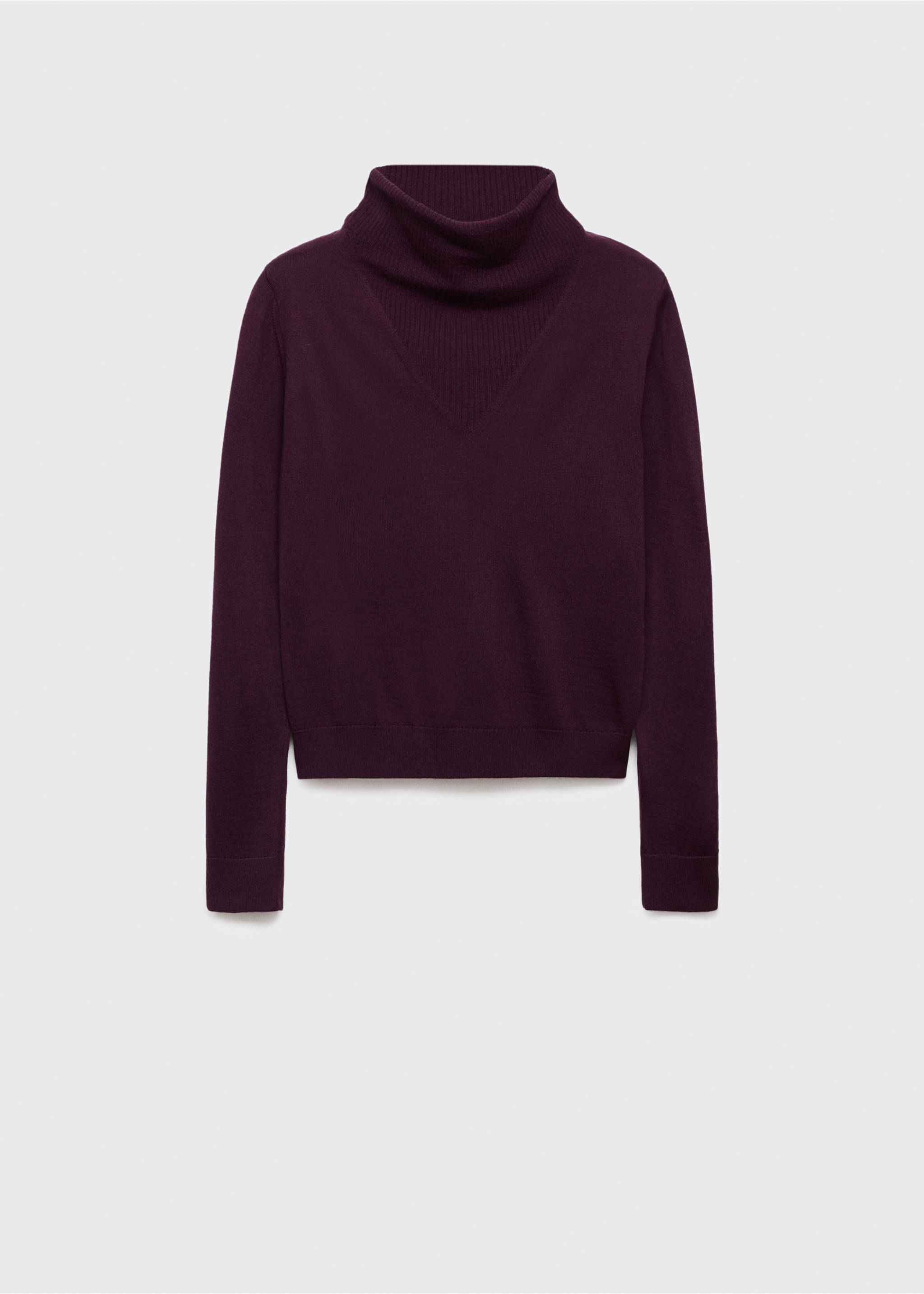 Pull maille col drapé - Article sans modèle, Lie de vin. Ref: 17005846-00.