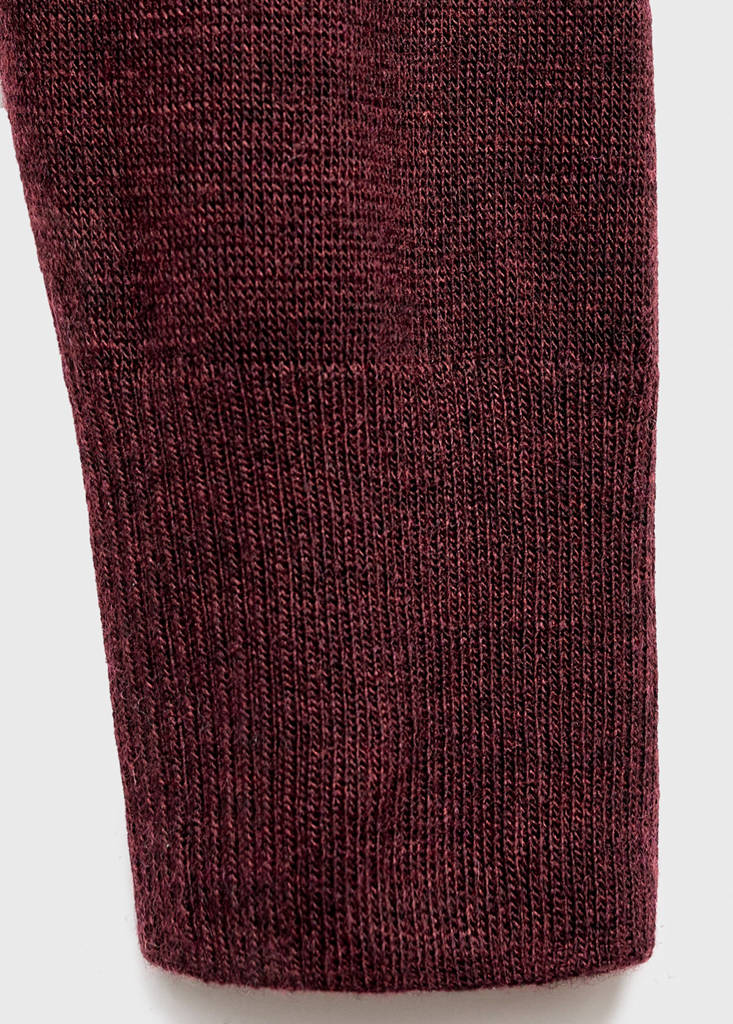 V-neck sweater with scarf — Wine
