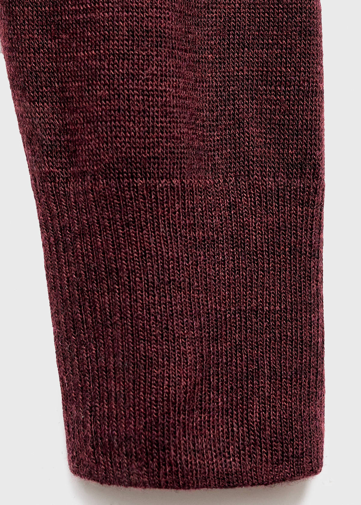 V-neck sweater with scarf — Wine