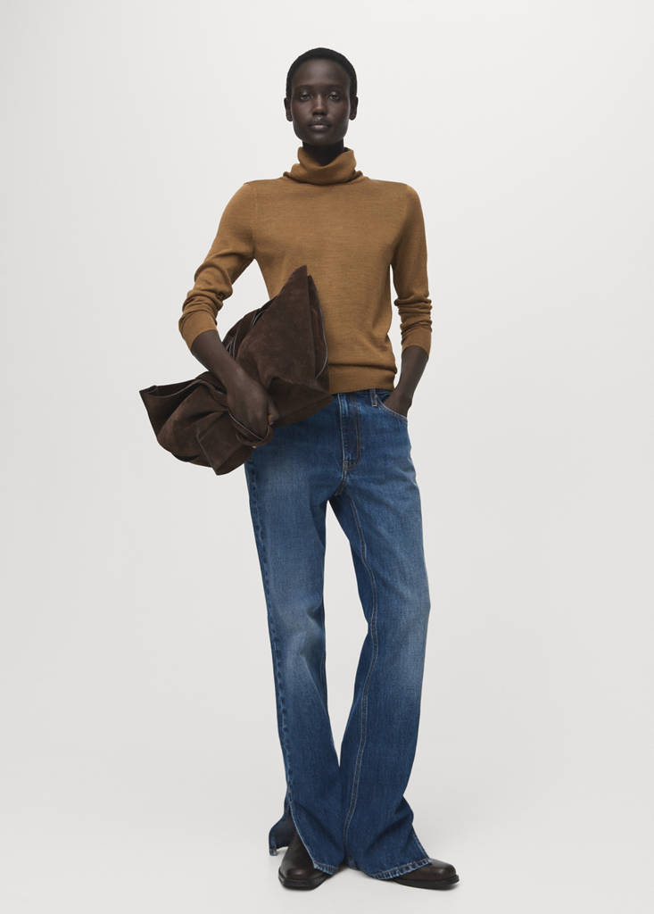 Wool-blend turtleneck sweater — Ochre
