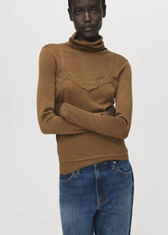 Wool-blend turtleneck sweater — Ochre 1