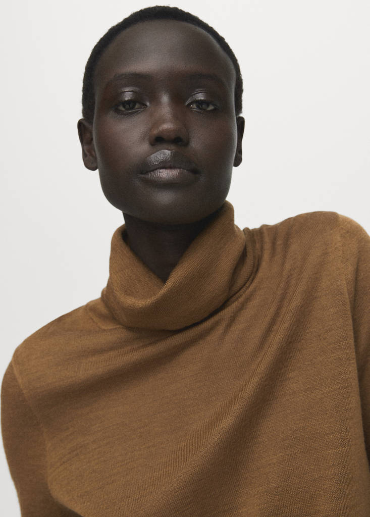 Wool-blend turtleneck sweater — Ochre