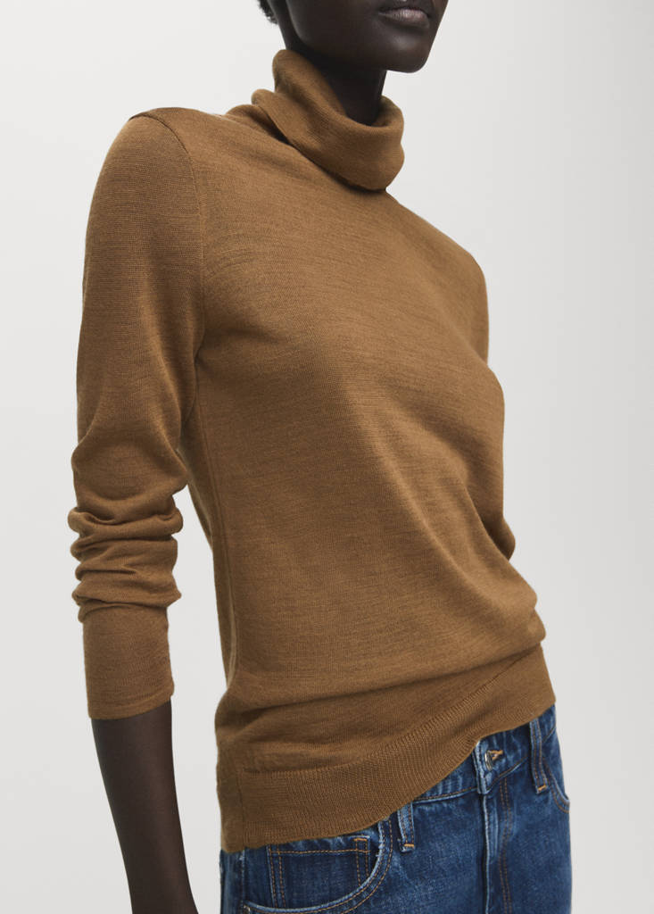 Wool-blend turtleneck sweater — Ochre