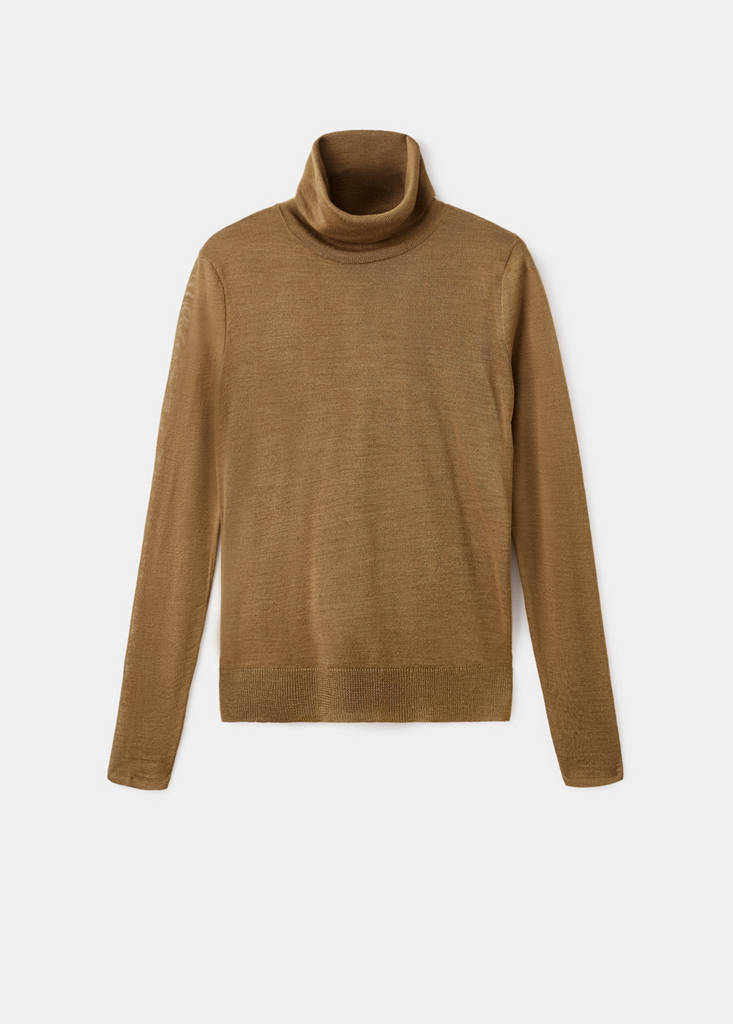 Wool-blend turtleneck sweater — Ochre