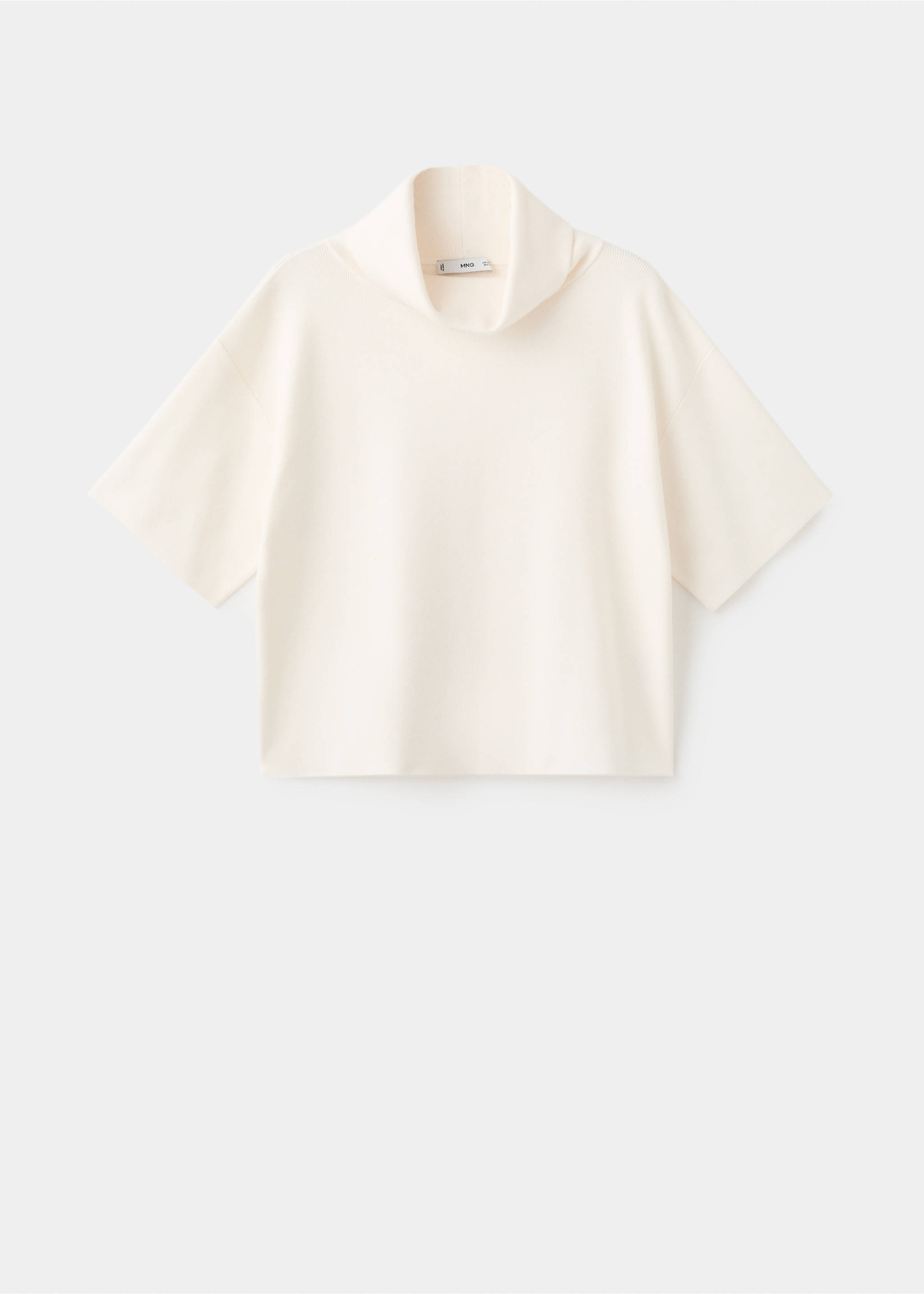 Short-sleeved turtleneck sweater - Article without model, Ecru. Ref: 17005852-00.