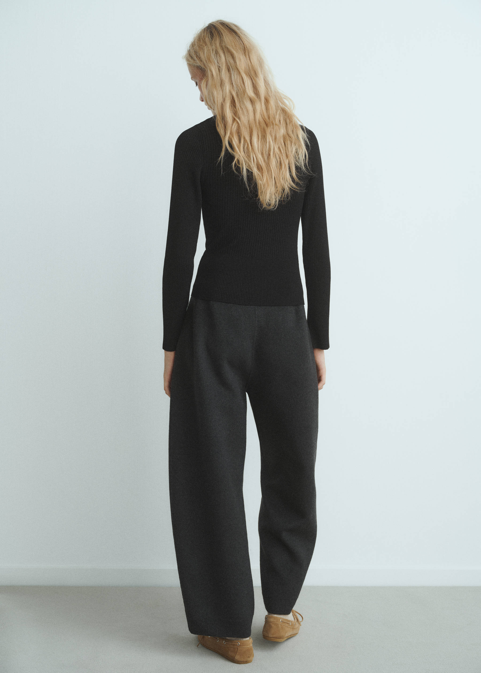 珠宝扣罗纹开衫 - null