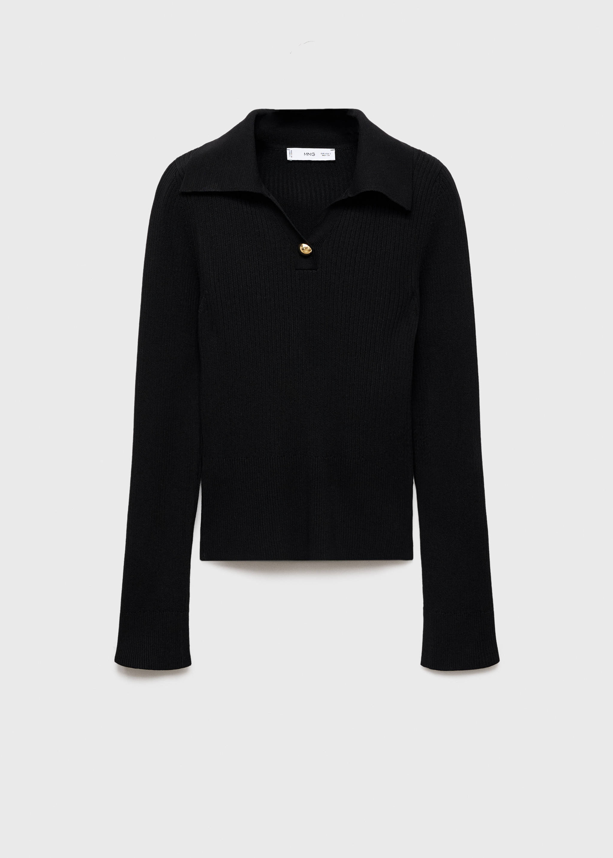Ribbed sweater with jewel button - Article without model