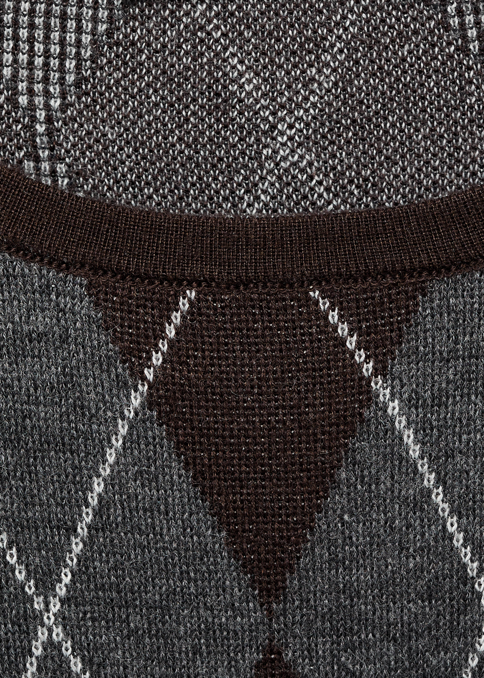 Short-sleeved argyle sweater - Details of the article 8