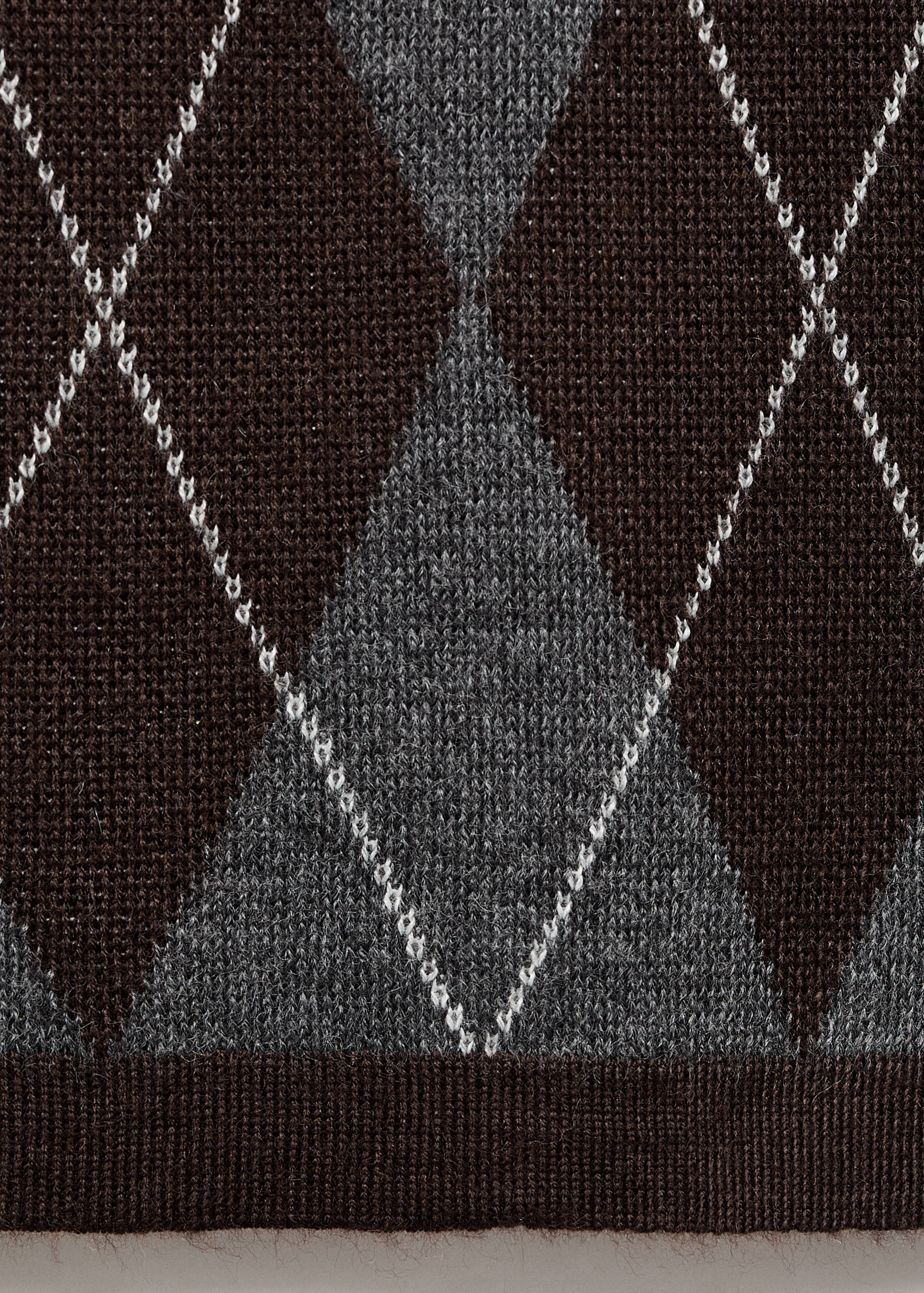 Short-sleeved argyle sweater - Details of the article 0