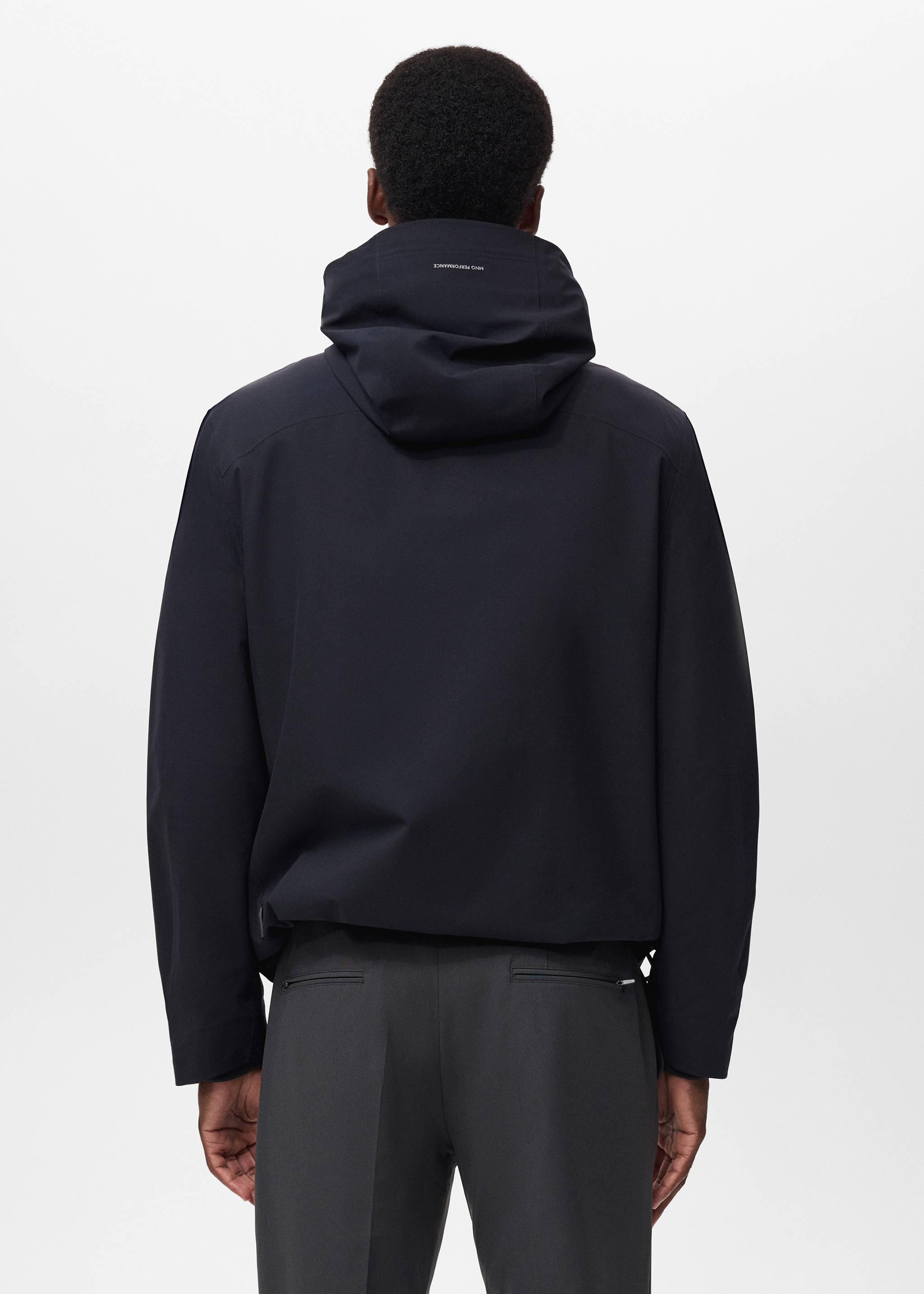 Water-repellent hooded jacket - Reverse of the article