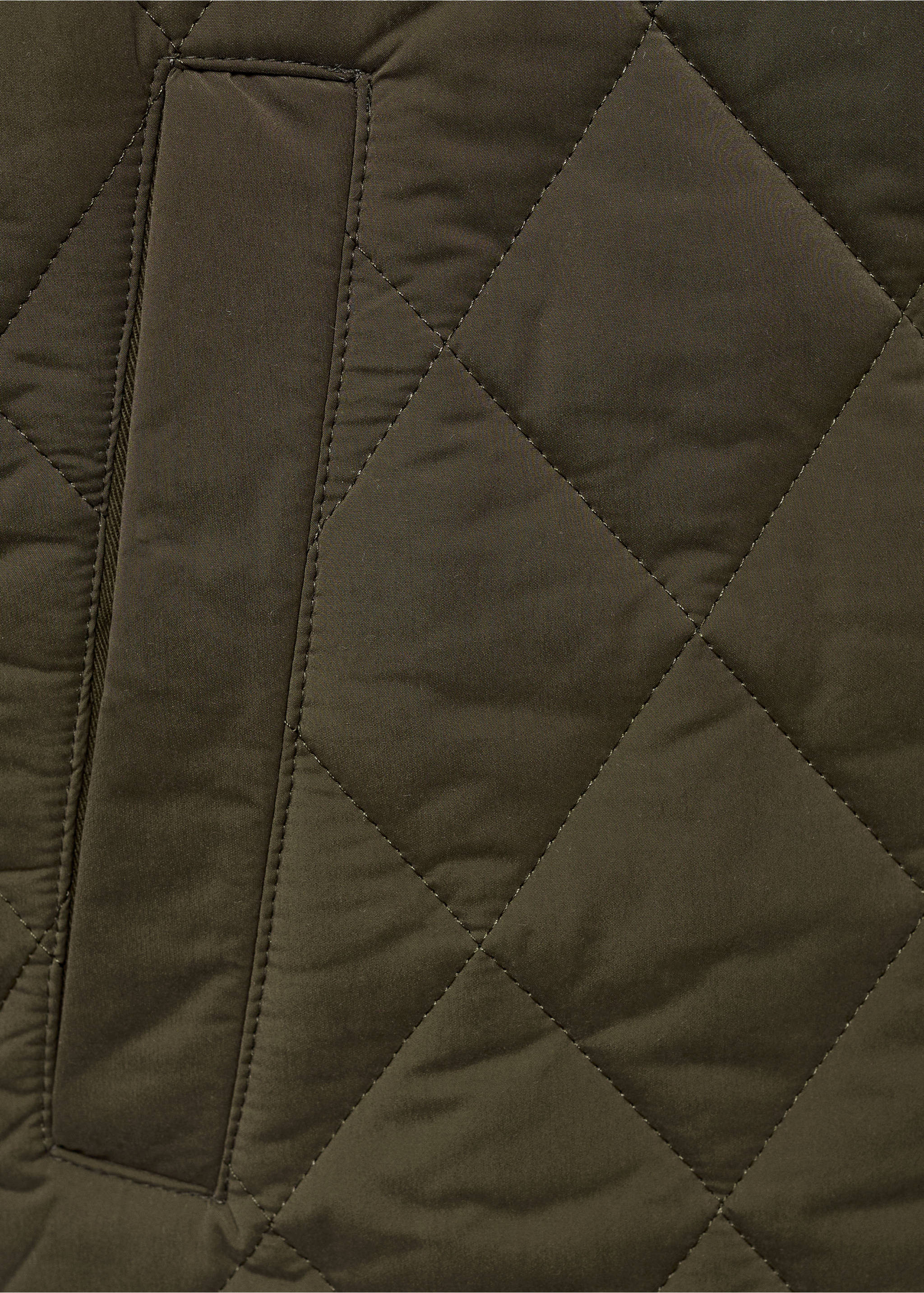 Quilted water repellent jacket - Details of the article 0, Olive Green. Ref: 17005972-00.