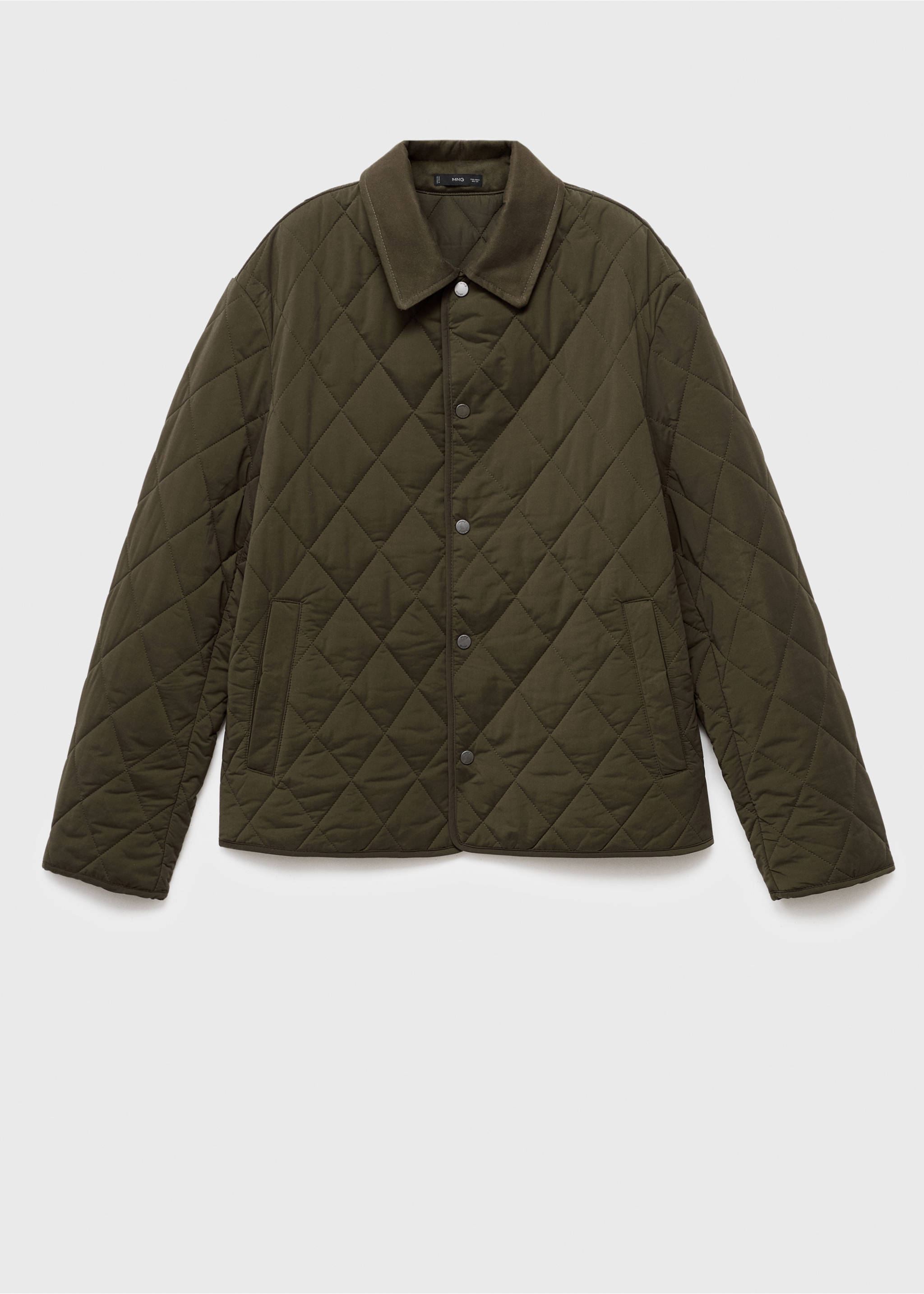 Quilted water repellent jacket - Article without model, Olive Green. Ref: 17005972-00.