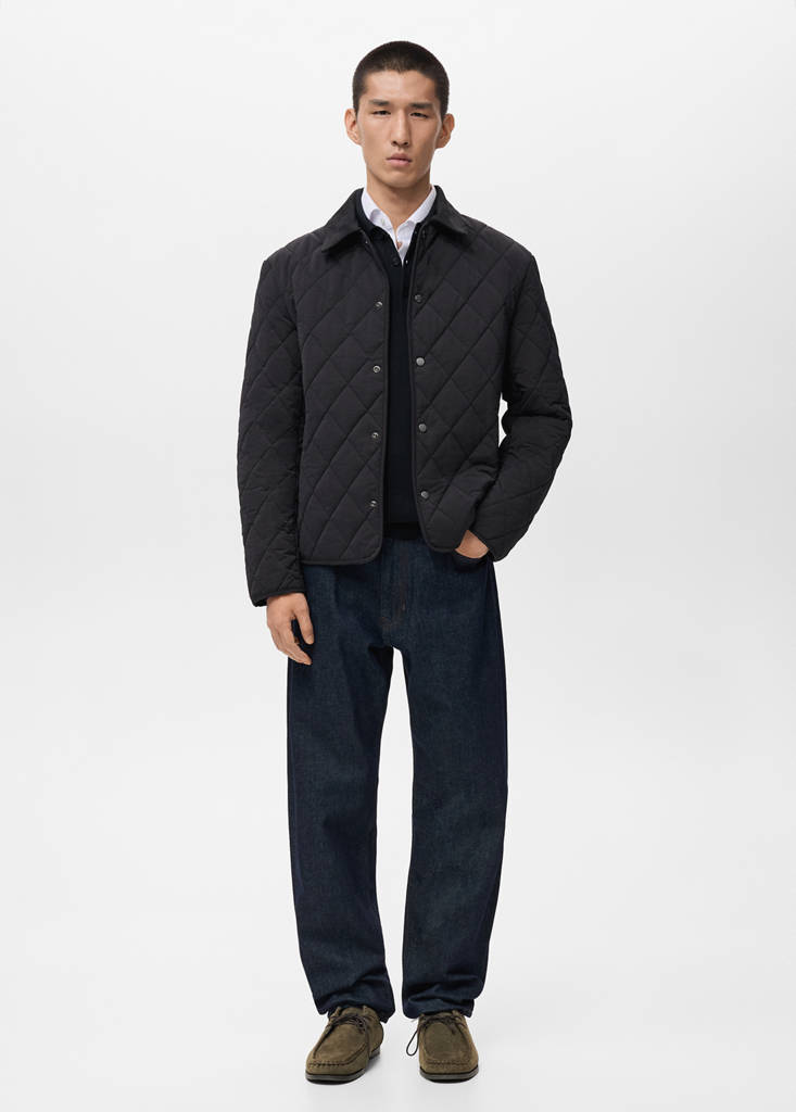 MANGO MAN - Veste matelassée hydrofuge noir - L
