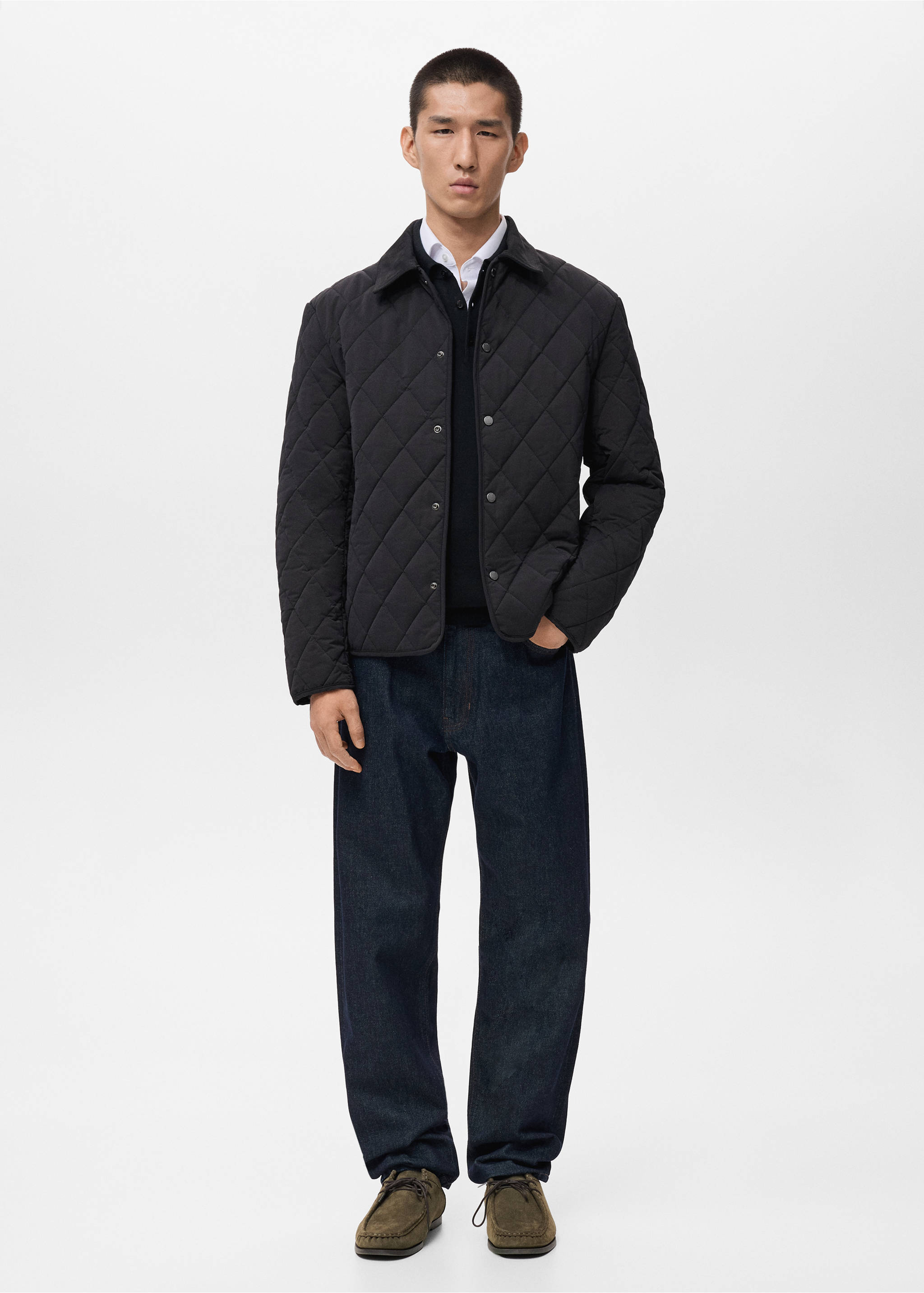 Quilted water repellent jacket - General plane, Black. Ref: 17005972-00.