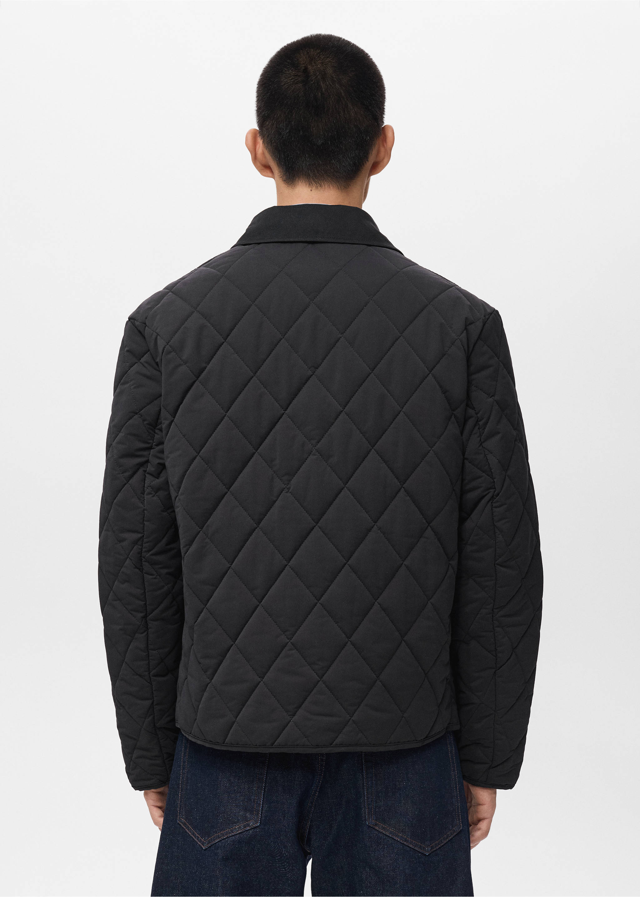 Quilted water repellent jacket - Reverse of the article, Black. Ref: 17005972-00.