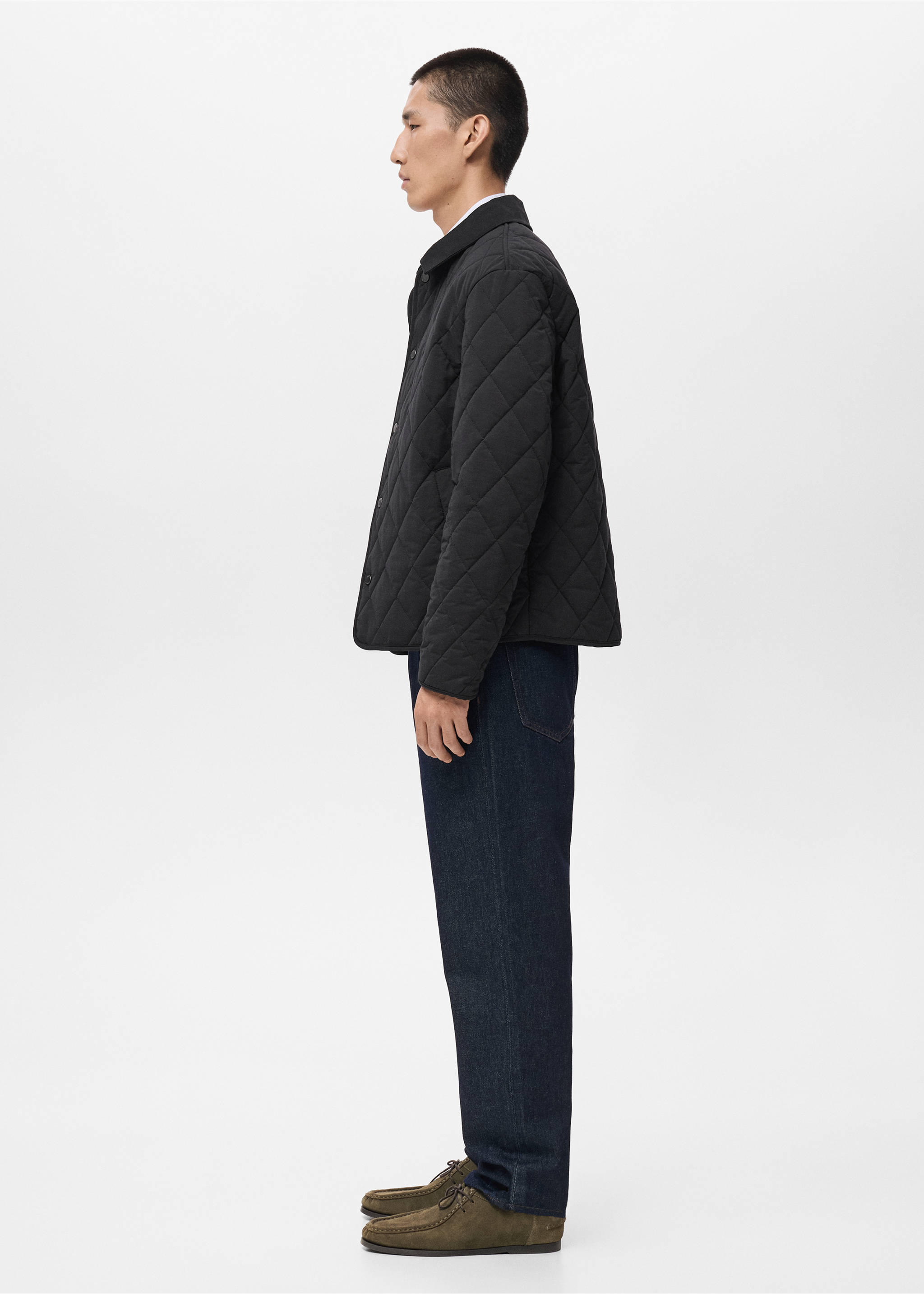 Quilted water repellent jacket - Details of the article 2, Black. Ref: 17005972-00.