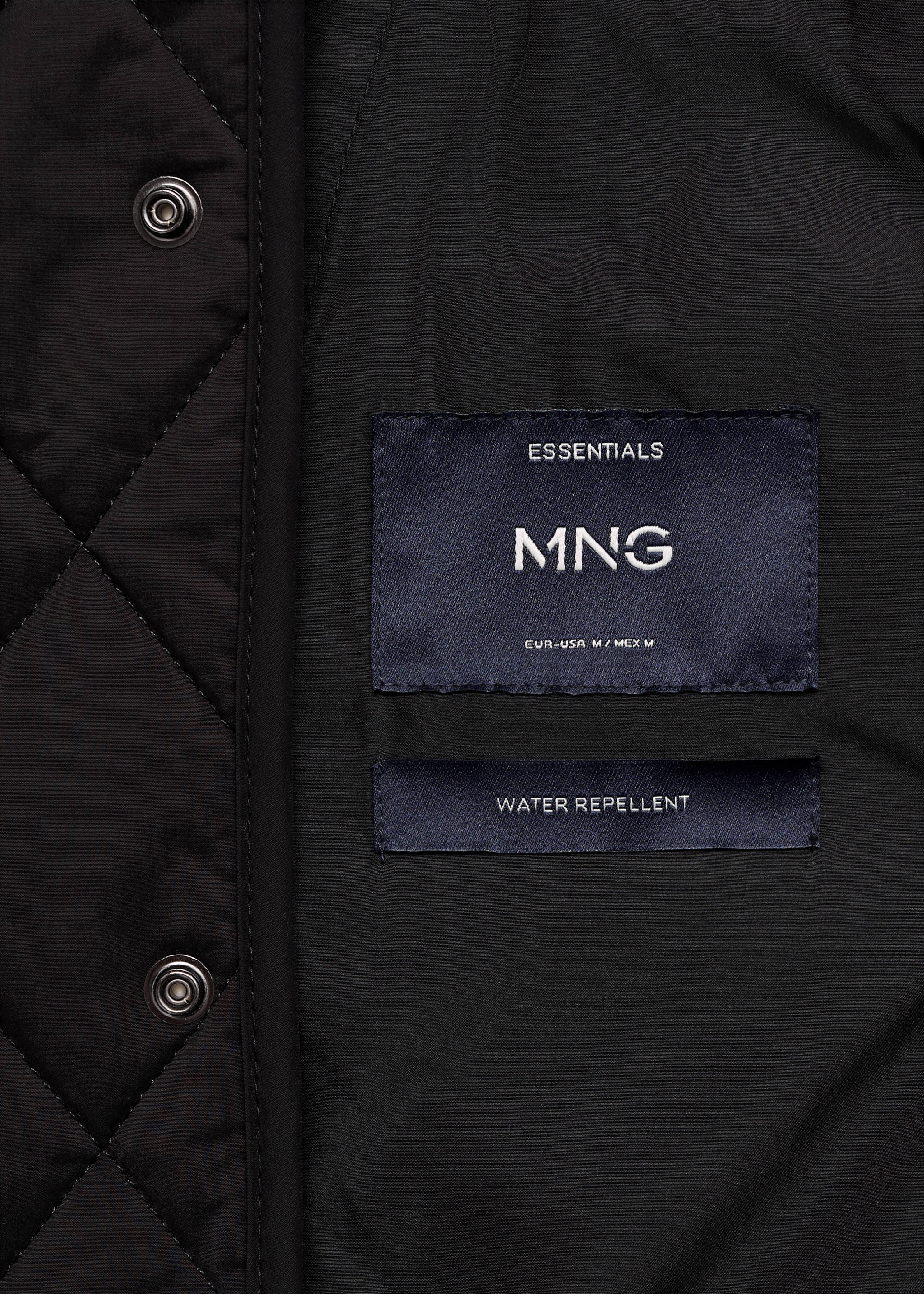 Quilted water repellent jacket - Details of the article 0, Black. Ref: 17005972-00.