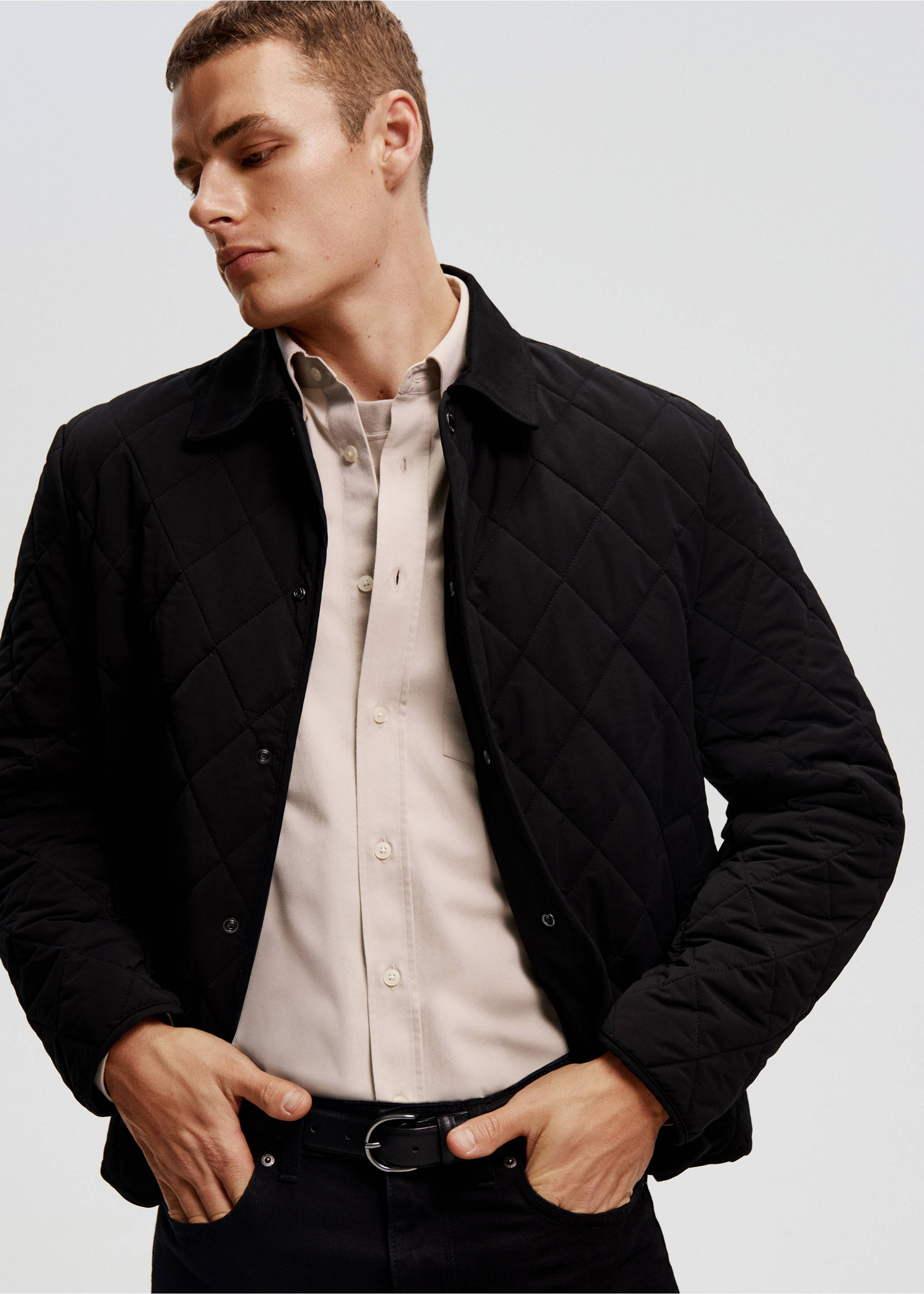Quilted water repellent jacket - Details of the article 3, Black. Ref: 17005972-00.
