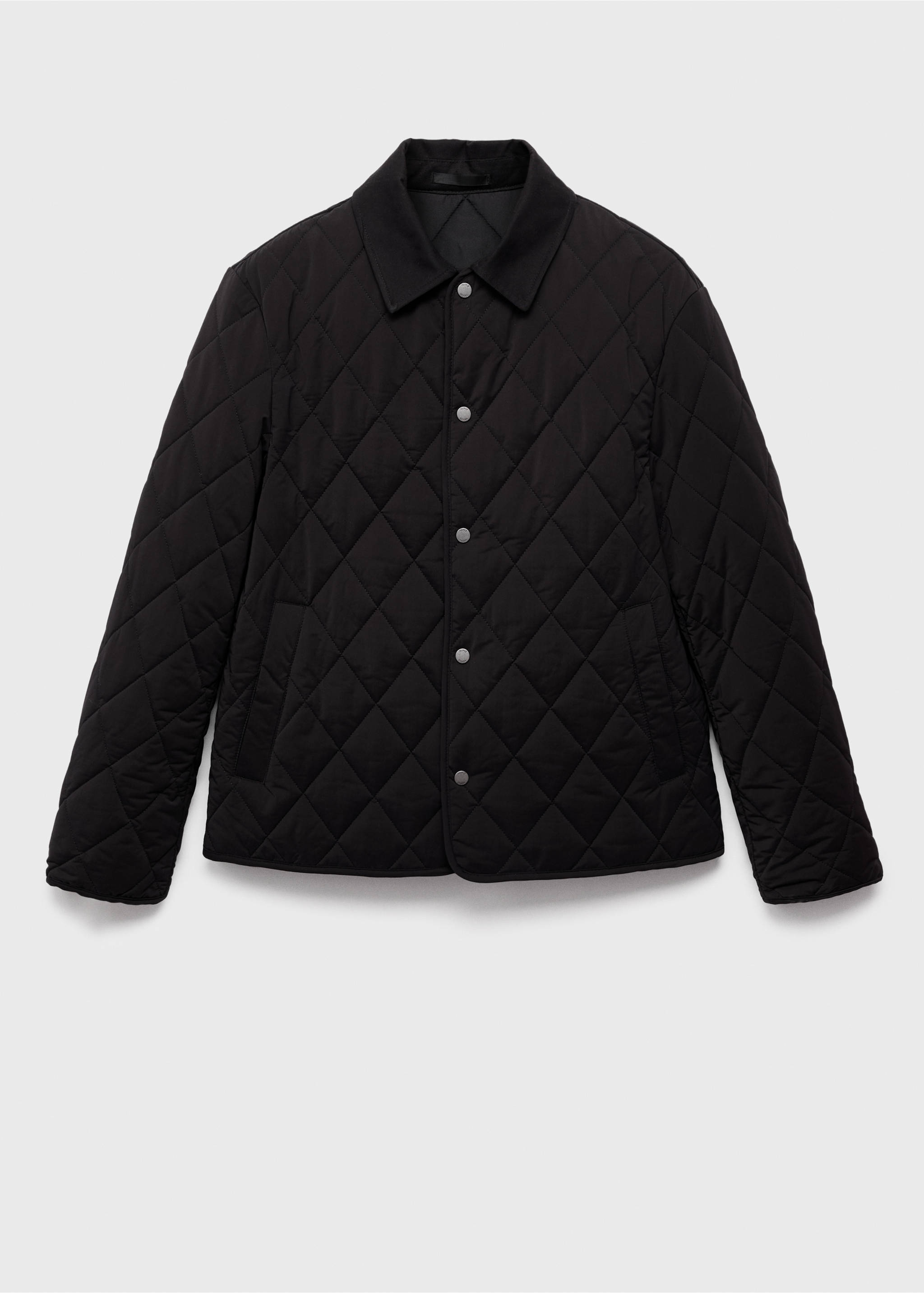 Quilted water repellent jacket - Article without model, Black. Ref: 17005972-00.