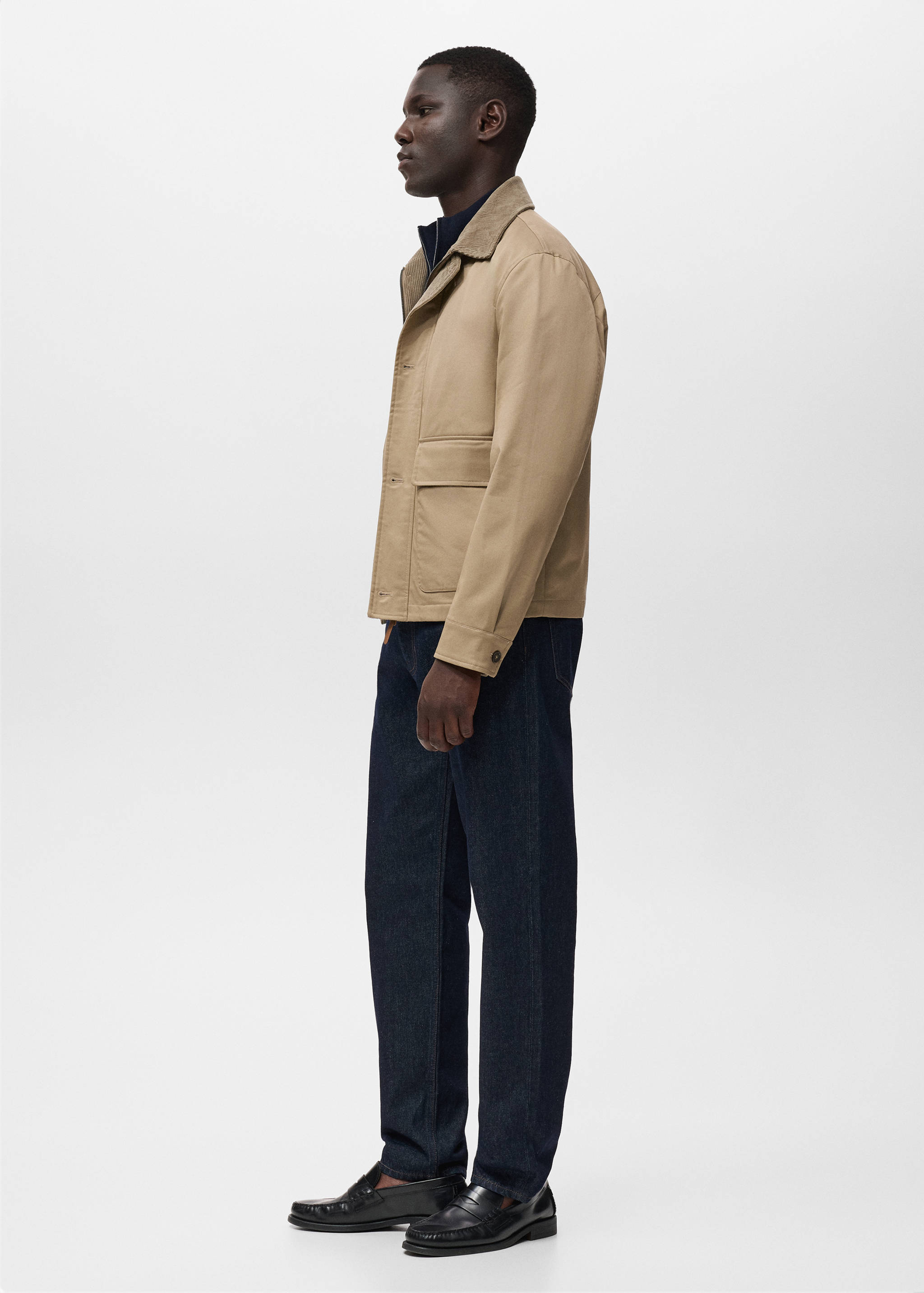 Water-repellent jacket with corduroy collar - Details of the article 2