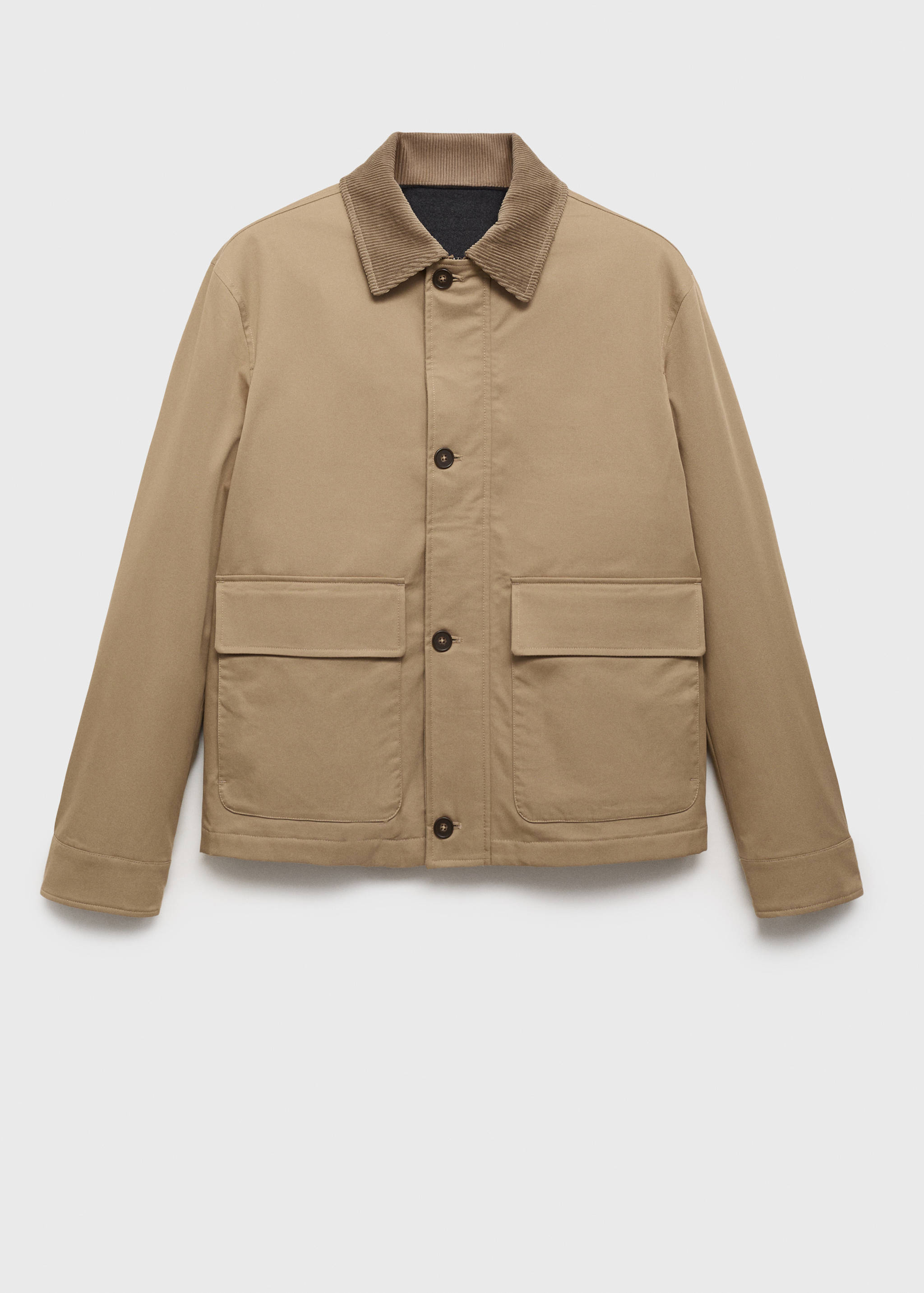 Water-repellent jacket with corduroy collar - Article without model