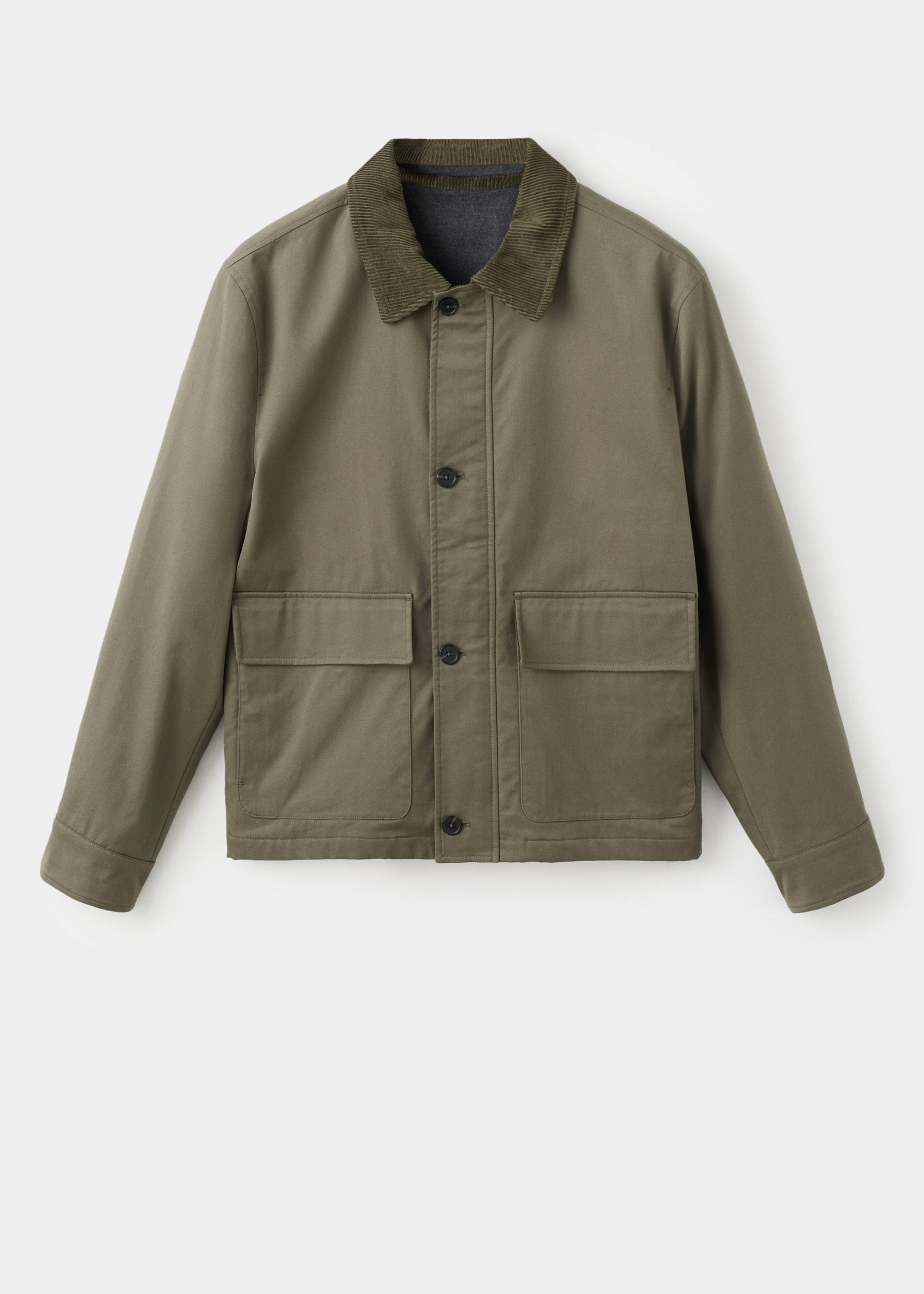 Water-repellent jacket with corduroy collar - Article without model