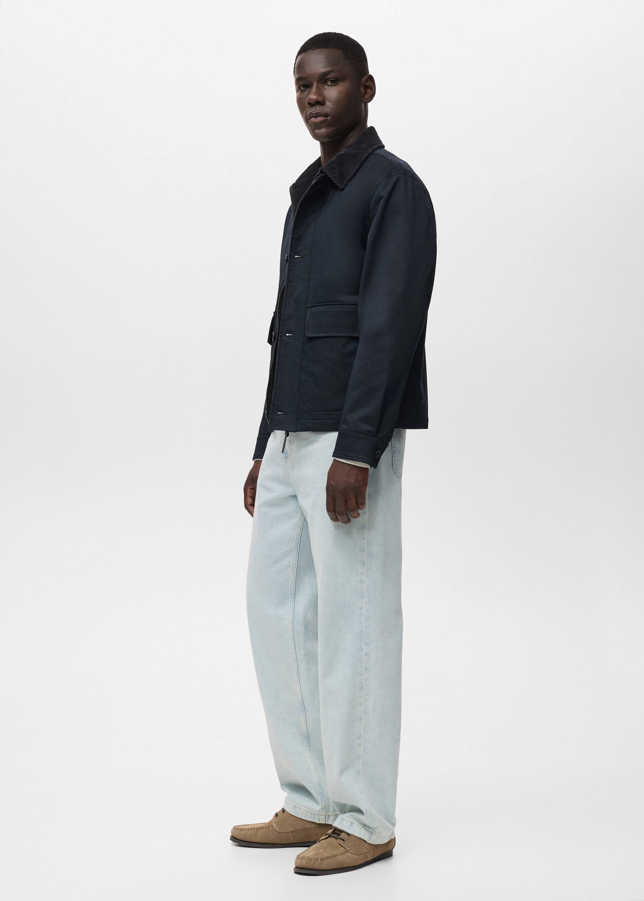 Water-repellent jacket with corduroy collar - Details of the article 2