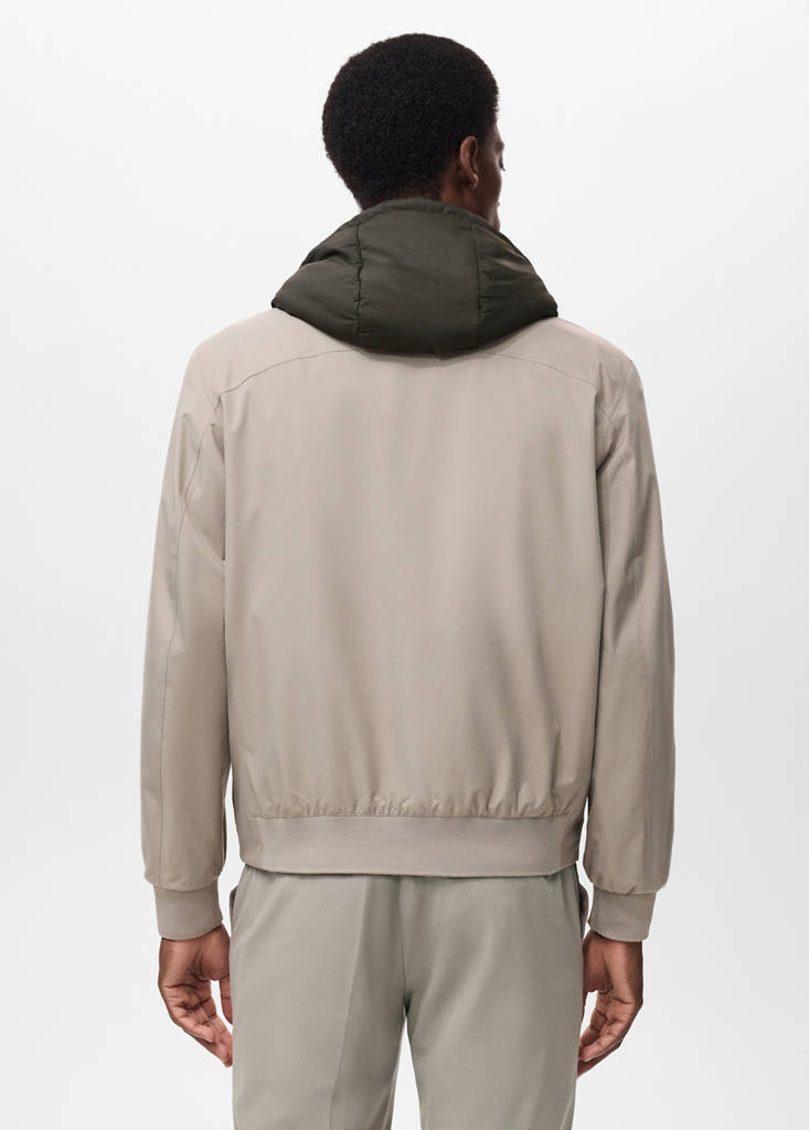 Packable water-repellent bomber jacket — Ice Grey