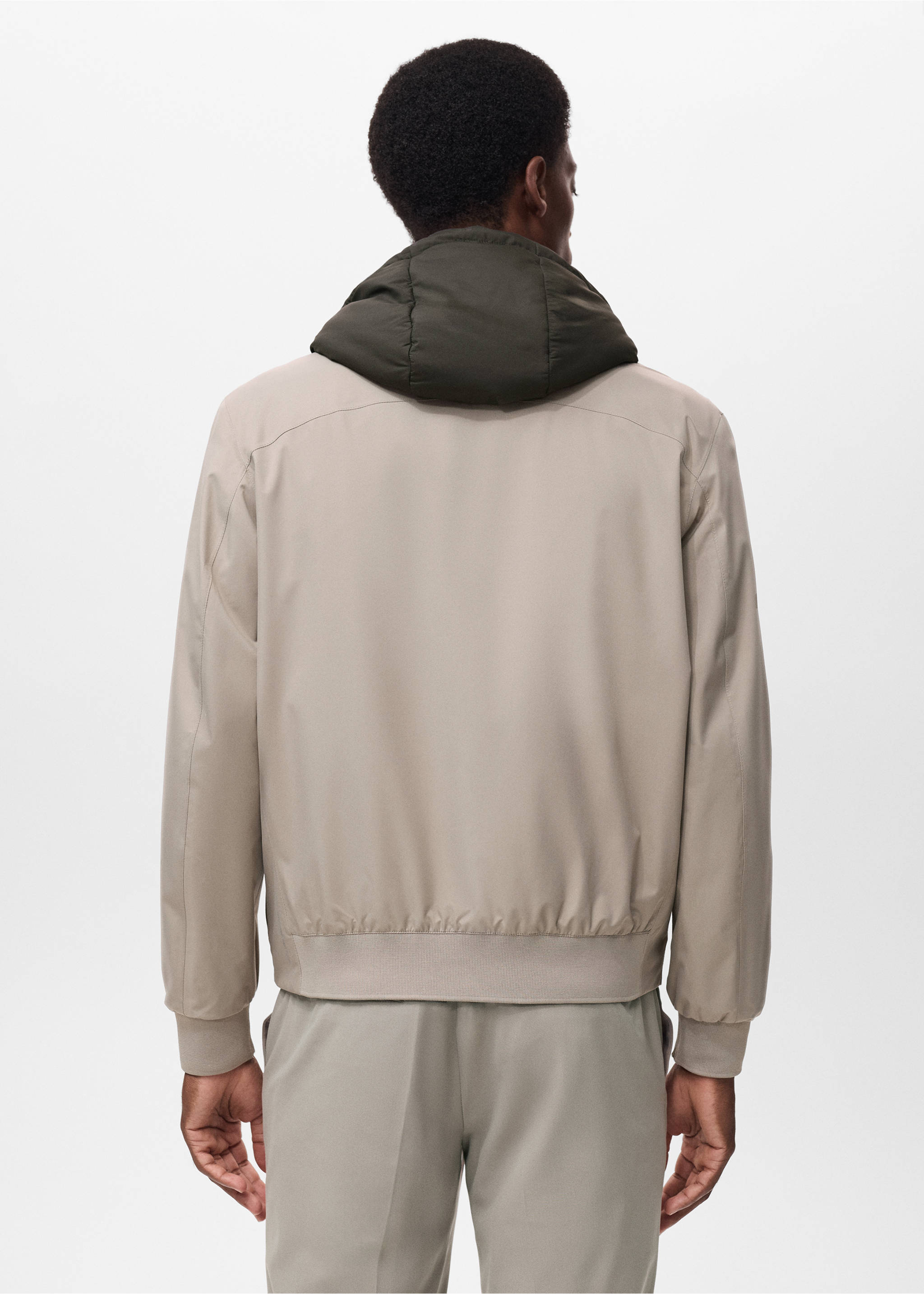 Veste bomber format compact waterproof - Verso de l’article, Gris glacé. Ref: 17005976-00.