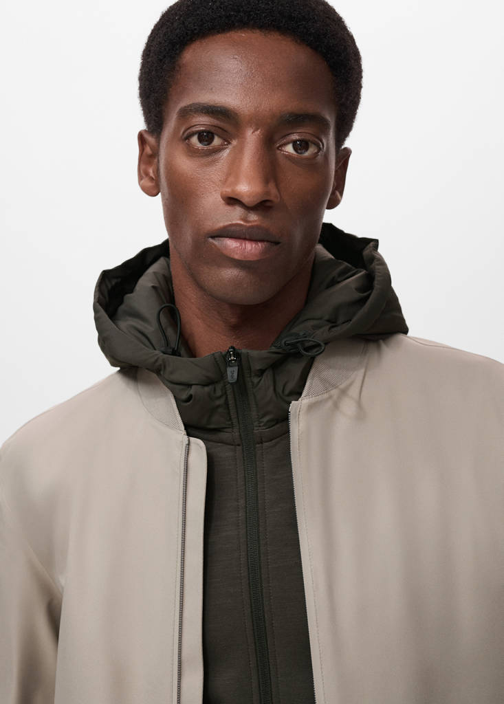 Packable water-repellent bomber jacket — Ice Grey