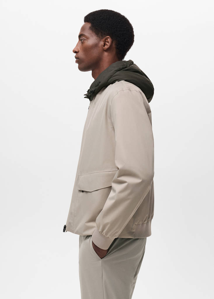 Packable water-repellent bomber jacket — Ice Grey