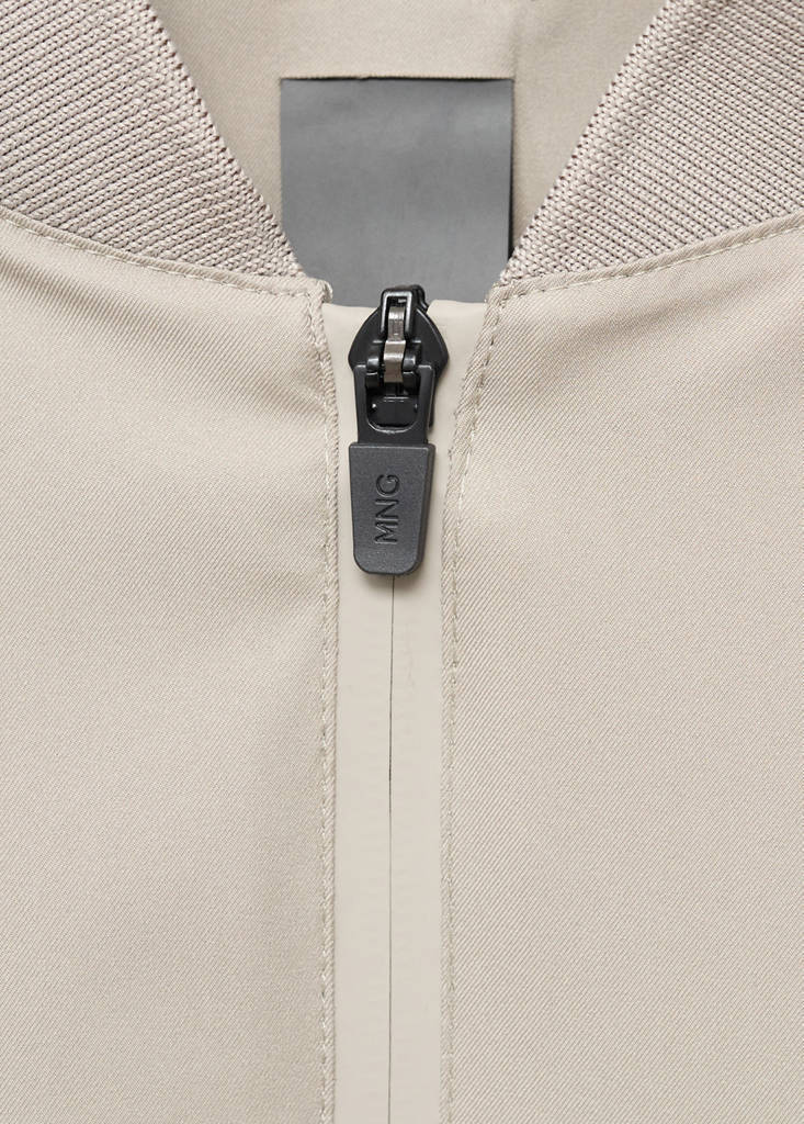 Packable water-repellent bomber jacket — Ice Grey