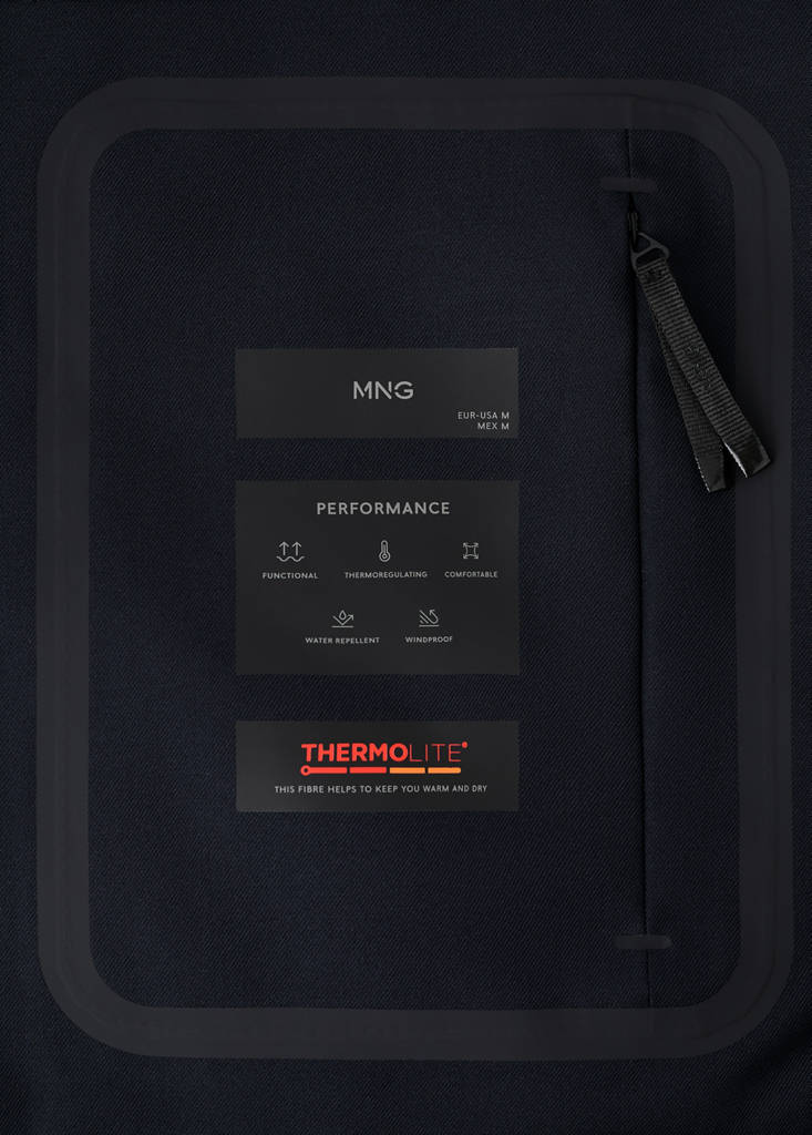 Packable water-repellent bomber jacket — Navy
